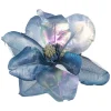 Online 7" Iridescent Blue Artificial Magnolia Clip-On Christmas Ornament Garden & Floral