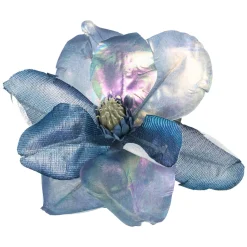 Online 7" Iridescent Blue Artificial Magnolia Clip-On Christmas Ornament Garden & Floral