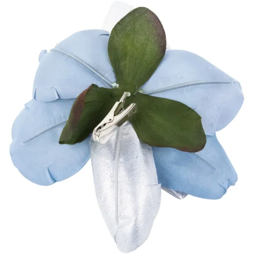 Online 7" Iridescent Blue Artificial Magnolia Clip-On Christmas Ornament Garden & Floral