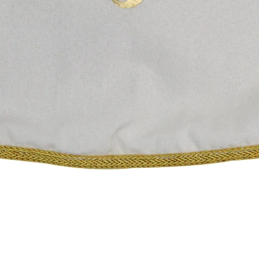 Best 48” Ivory White Merry and Bright Christmas Tree Skirt Cloth|Metal