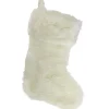 Outlet 20" Ivory White Soft Faux Fur Decorative Christmas Stocking Stockings