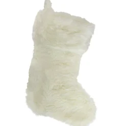 Outlet 20" Ivory White Soft Faux Fur Decorative Christmas Stocking Stockings
