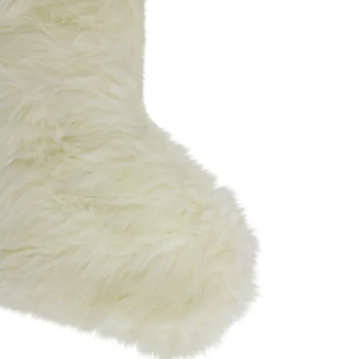 Outlet 20" Ivory White Soft Faux Fur Decorative Christmas Stocking Stockings