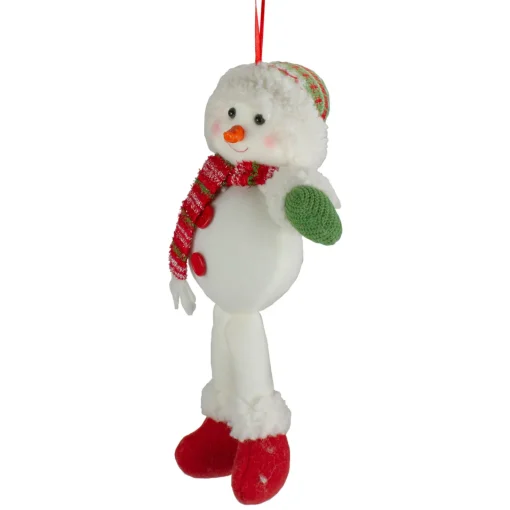 Online 13" Jolly Smiling Plush Snowman Hanging Christmas Ornament Snowmen