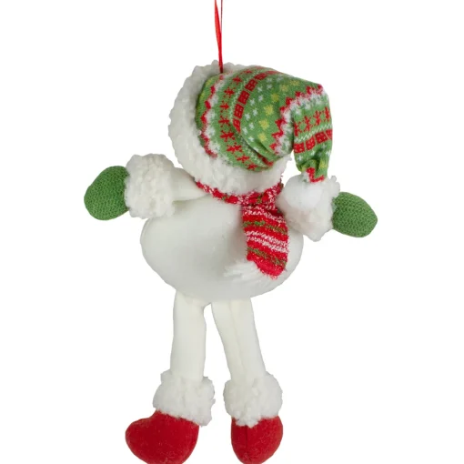 Online 13" Jolly Smiling Plush Snowman Hanging Christmas Ornament Snowmen