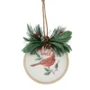 New 5.25" "Joy to the World" Cardinal Christmas Disc Ornament Disk Ornaments