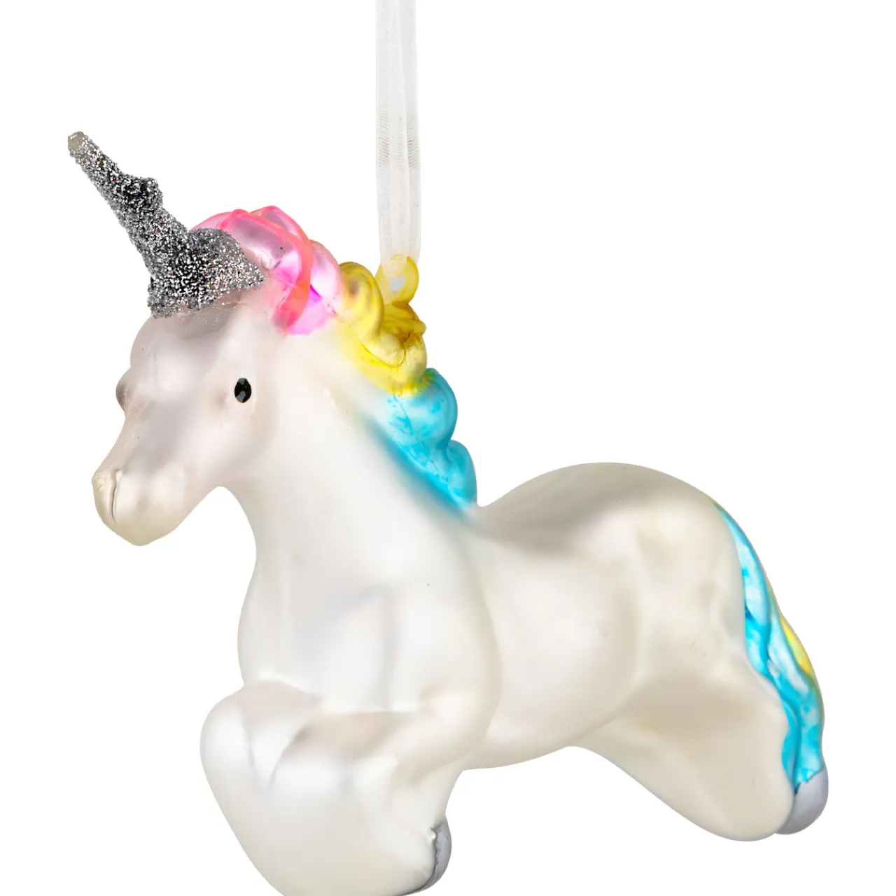 Hot 6" Leaping Pastel Unicorn Glass Christmas Ornament Animals