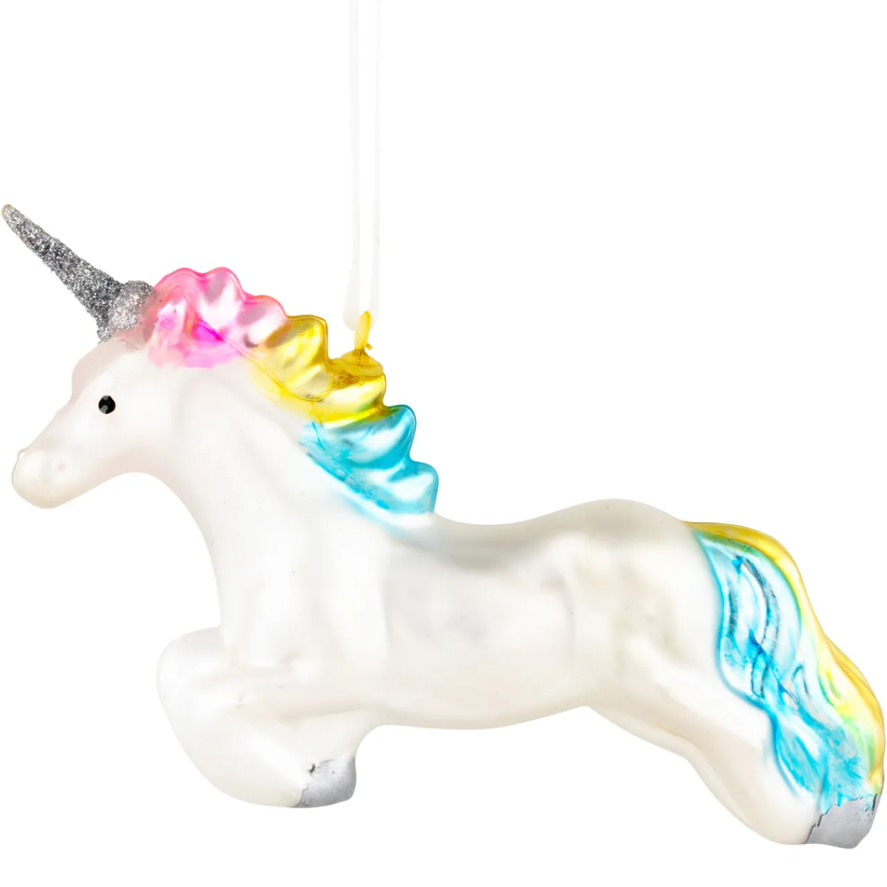 Hot 6" Leaping Pastel Unicorn Glass Christmas Ornament Animals