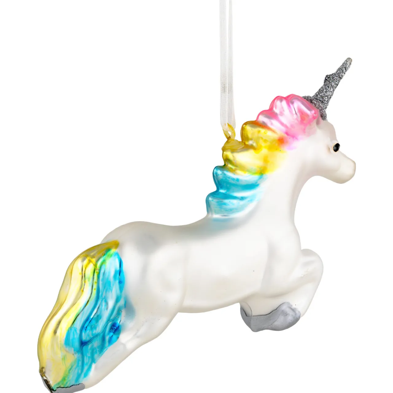 Hot 6" Leaping Pastel Unicorn Glass Christmas Ornament Animals