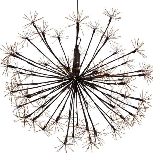 New 20" LED Lighted Brown Christmas Ball Decoration, Warm White Lights Novelty
