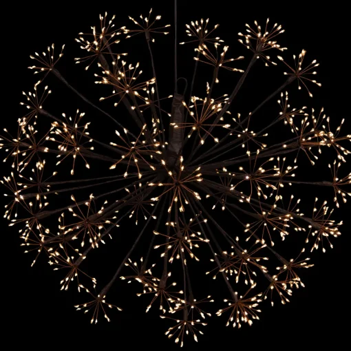 New 20" LED Lighted Brown Christmas Ball Decoration, Warm White Lights Novelty