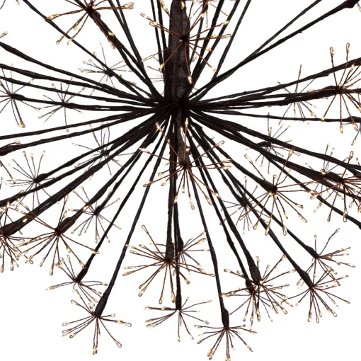 New 20" LED Lighted Brown Christmas Ball Decoration, Warm White Lights Novelty