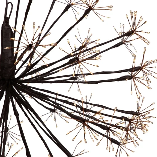 New 20" LED Lighted Brown Christmas Ball Decoration, Warm White Lights Novelty