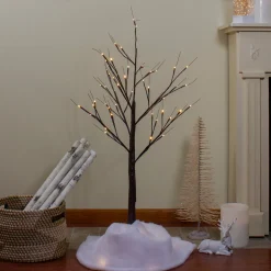 Online 4' LED Lighted Christmas Brown Birch Twig Tree Outdoor Decoration - Warm White LIghts Trees