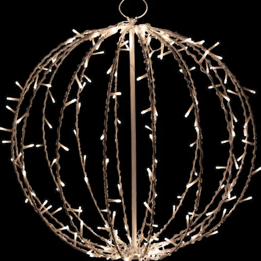 Hot 23" LED Lighted Christmas Hanging Sphere Decoration – Warm White Lights Novelty