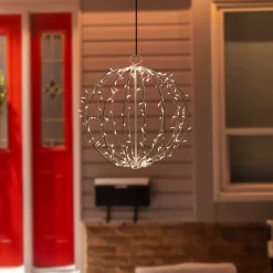 Hot 23" LED Lighted Christmas Hanging Sphere Decoration – Warm White Lights Novelty