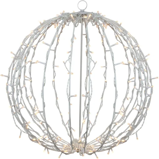 Hot 23" LED Lighted Christmas Hanging Sphere Decoration – Warm White Lights Novelty