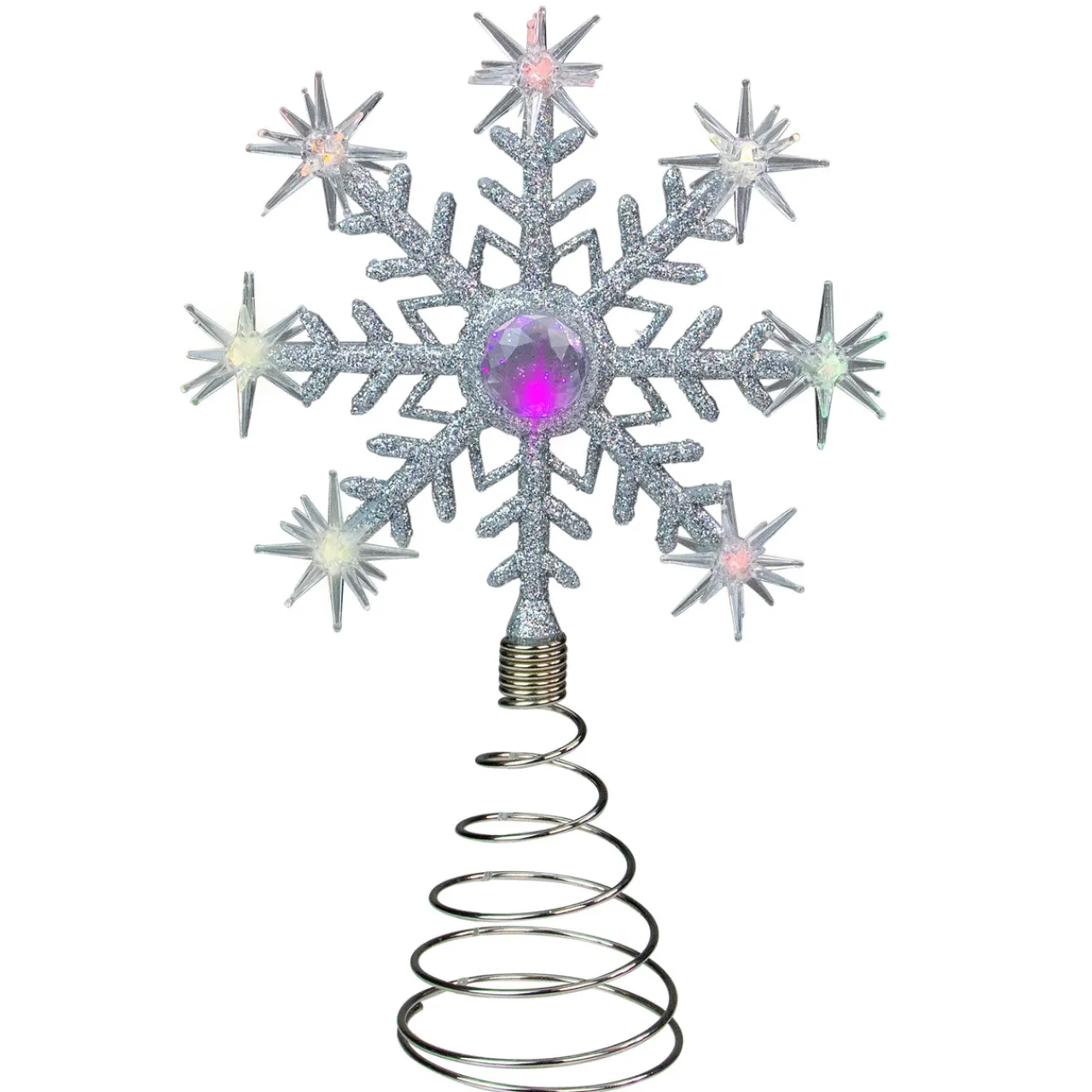 11" LED Lighted Coloring Changing Twinkling Snowflake Christmas Tree Topper Snowflake