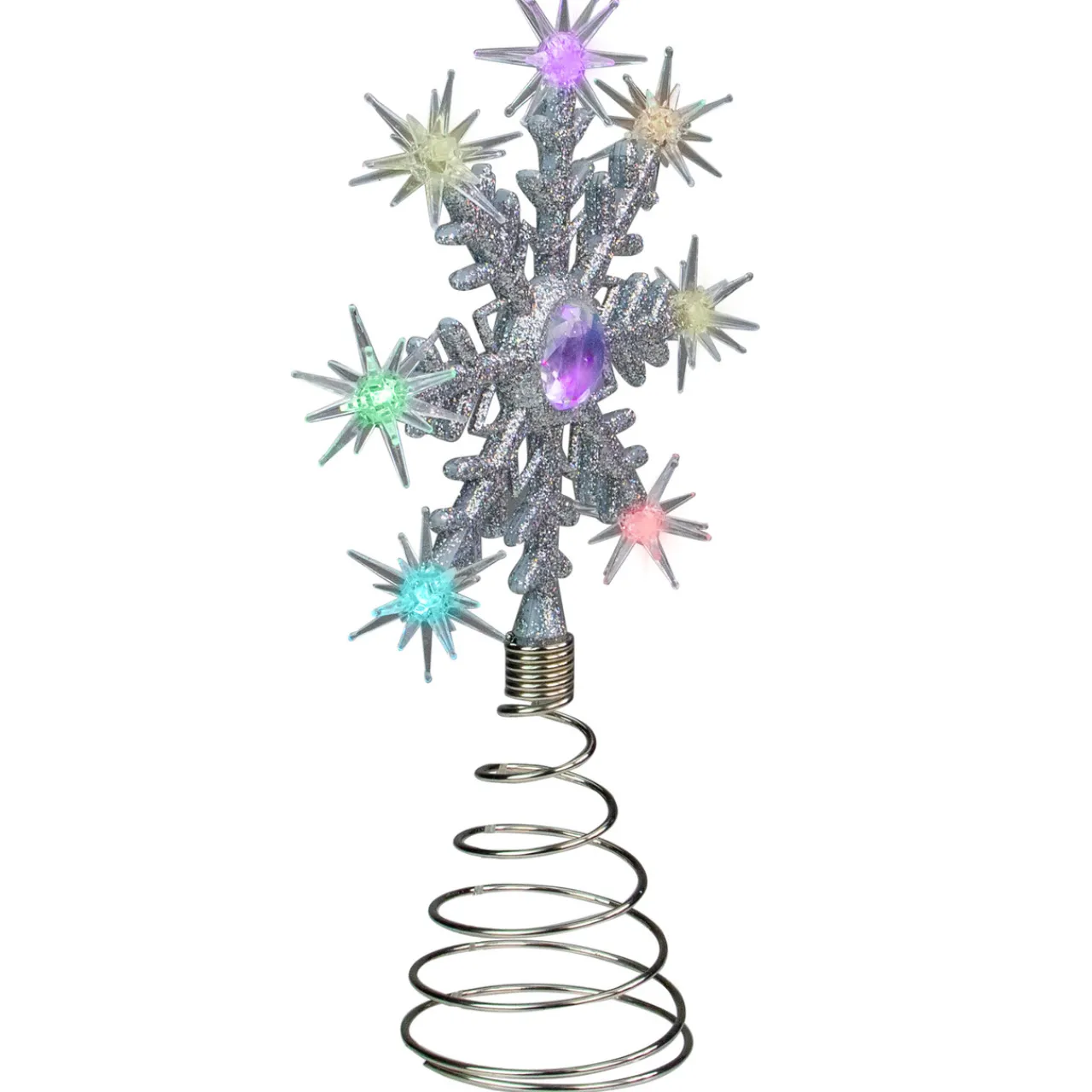 11" LED Lighted Coloring Changing Twinkling Snowflake Christmas Tree Topper Snowflake
