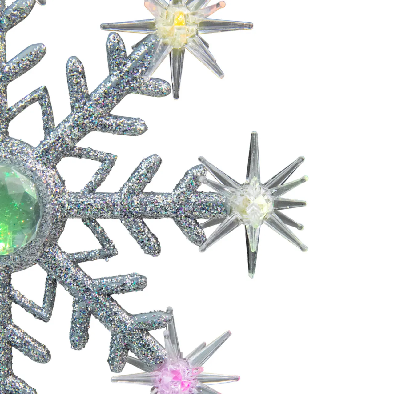 11" LED Lighted Coloring Changing Twinkling Snowflake Christmas Tree Topper Snowflake