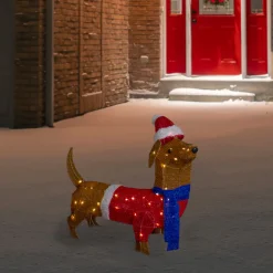 Best 26" LED Lighted Dachshund Dog Outdoor Christmas Decoration Animals