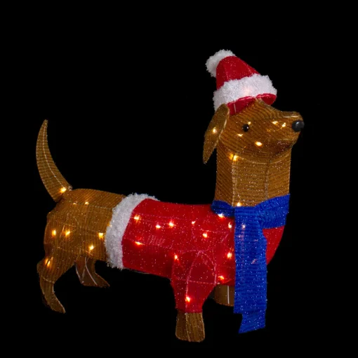 Best 26" LED Lighted Dachshund Dog Outdoor Christmas Decoration Animals