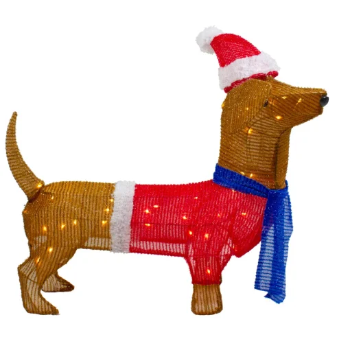 Best 26" LED Lighted Dachshund Dog Outdoor Christmas Decoration Animals