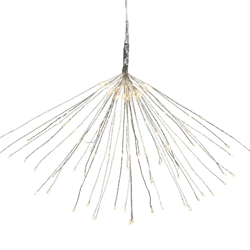 New 20" LED Lighted Firework Silver Branch Christmas Decoration - Warm White Lights Novelty