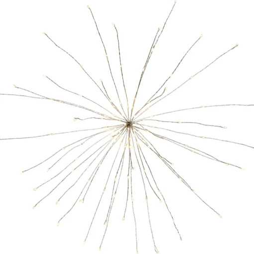 New 20" LED Lighted Firework Silver Branch Christmas Decoration - Warm White Lights Novelty