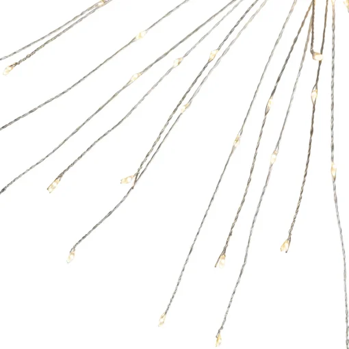 New 20" LED Lighted Firework Silver Branch Christmas Decoration - Warm White Lights Novelty