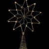 12" LED Lighted Glittered Gold Star Christmas Tree Topper, Warm White Lights Stars
