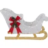 30.25" LED Lighted Glittery White Sleigh Outdoor Christmas Decoration Trains