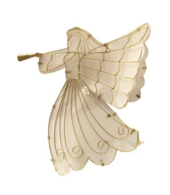 Outlet 11" LED Lighted Gold Shimmer Angel Christmas Tree Topper - Warm Clear Lights Angels