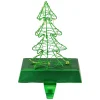 Outlet 8" LED Lighted Green Wired Christmas Tree Stocking Holder Stocking Holders