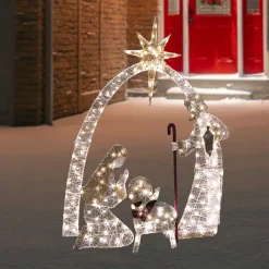 New 41" LED Lighted Holy Family Nativity Scene Outdoor Christmas Decoration Nativity