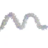Clearance 9.25' LED Lighted Iridescent Tinsel Christmas Garland, Multi-Color Lights Pre Lit