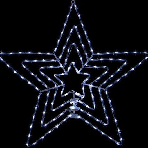 Best 24" LED Lighted Layered Stars 8 Function Christmas Window Silhouette Window