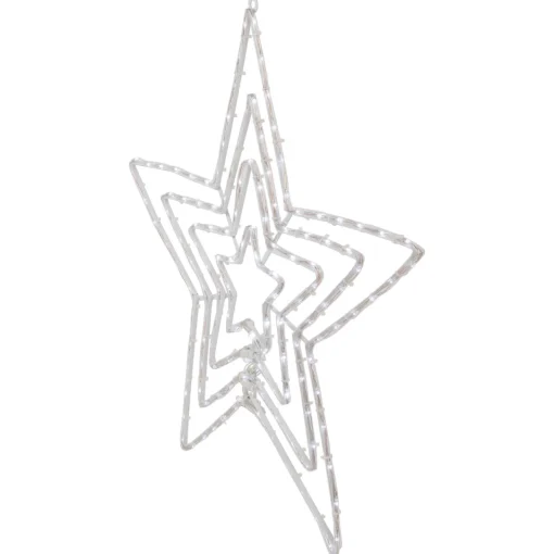 Best 24" LED Lighted Layered Stars 8 Function Christmas Window Silhouette Window