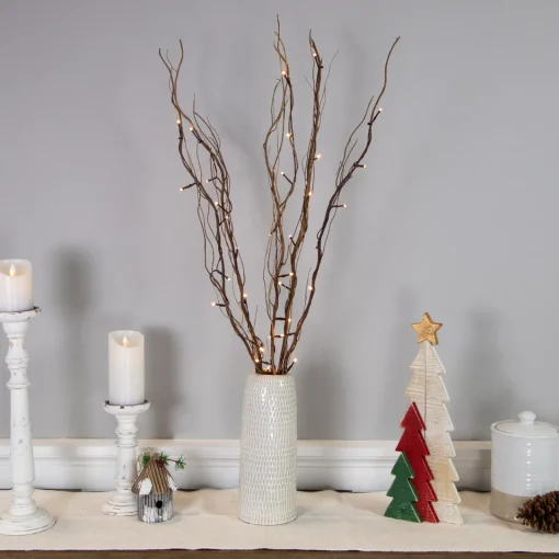 Outlet 39" LED Lighted Natural Branch Bundle Christmas Decoration - Warm White Lights Sprays, Picks & Branches