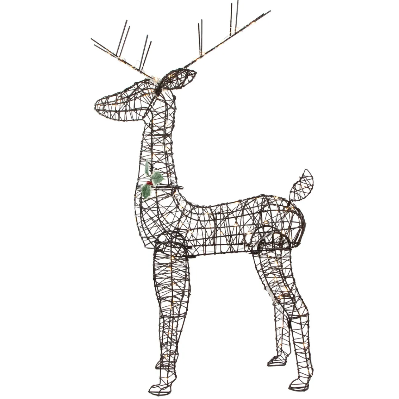 Clearance 45.5" LED Lighted Rattan Deer Outdoor Christmas Decoration Animals