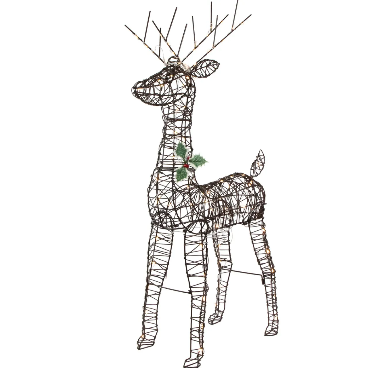 Clearance 45.5" LED Lighted Rattan Deer Outdoor Christmas Decoration Animals