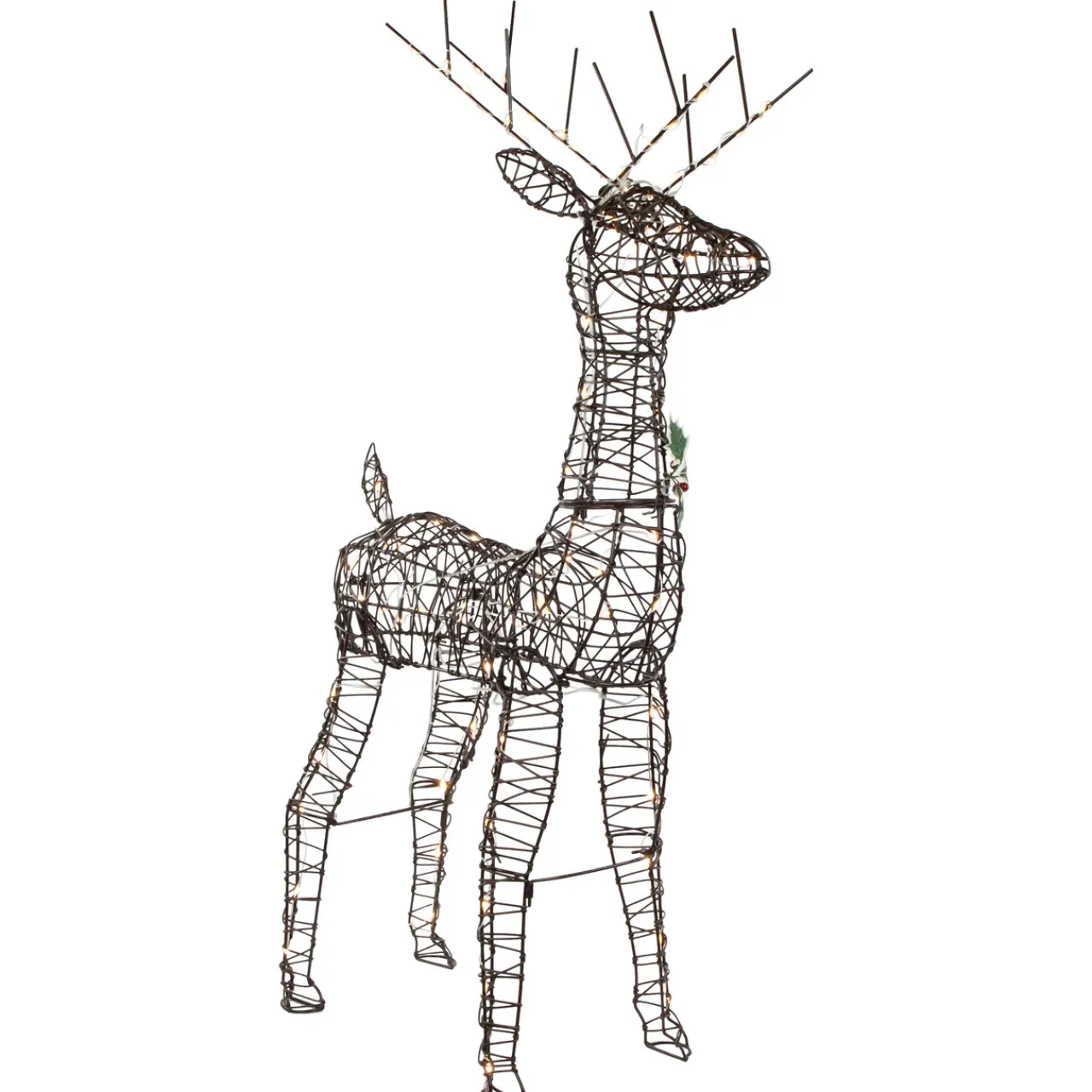 Clearance 45.5" LED Lighted Rattan Deer Outdoor Christmas Decoration Animals