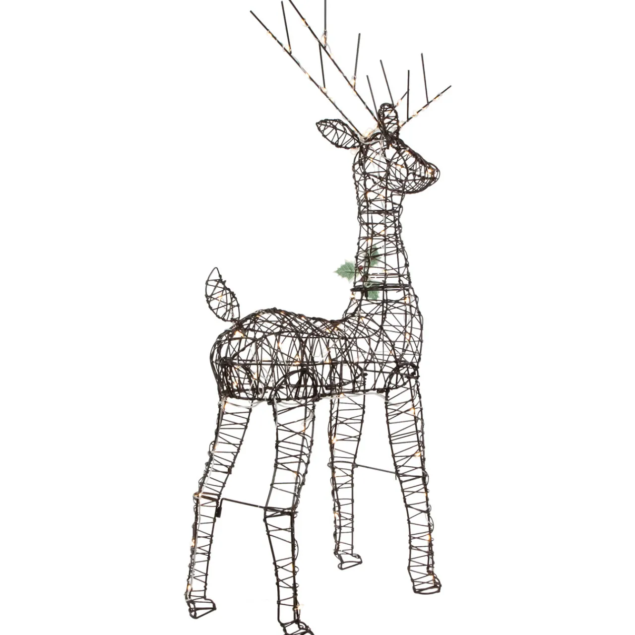 Clearance 45.5" LED Lighted Rattan Deer Outdoor Christmas Decoration Animals