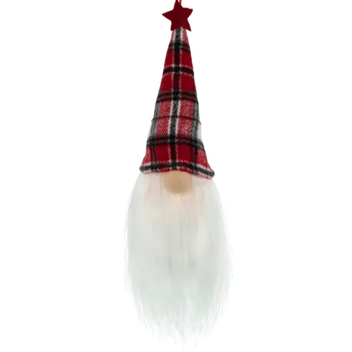 Hot 9" LED Lighted Red Plaid Gnome Christmas Ornament Gnomes
