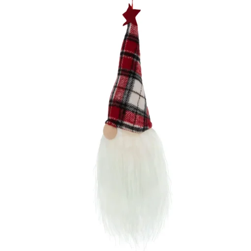 Hot 9" LED Lighted Red Plaid Gnome Christmas Ornament Gnomes