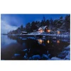 Outlet 23.75" LED Lighted Rustic Lodge Cabin on the Lake Canvas Wall Art Door