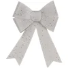 Sale 16" LED Lighted Silver Burlap Bow Christmas Decoration with Color Changing Lights Ribbons & Bows