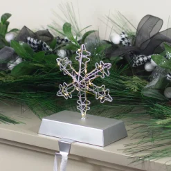 Best 7.5" LED Lighted Silver Wired Snowflake Christmas Stocking Holder Stocking Holders