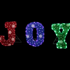 Discount 14" LED Lighted Traditional Colored 'Joy' Outdoor Christmas Decoration Yard Signs