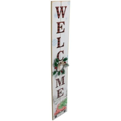 Outlet 31.75" LED Lighted Welcome Sign with Truck Christmas Sign Wall